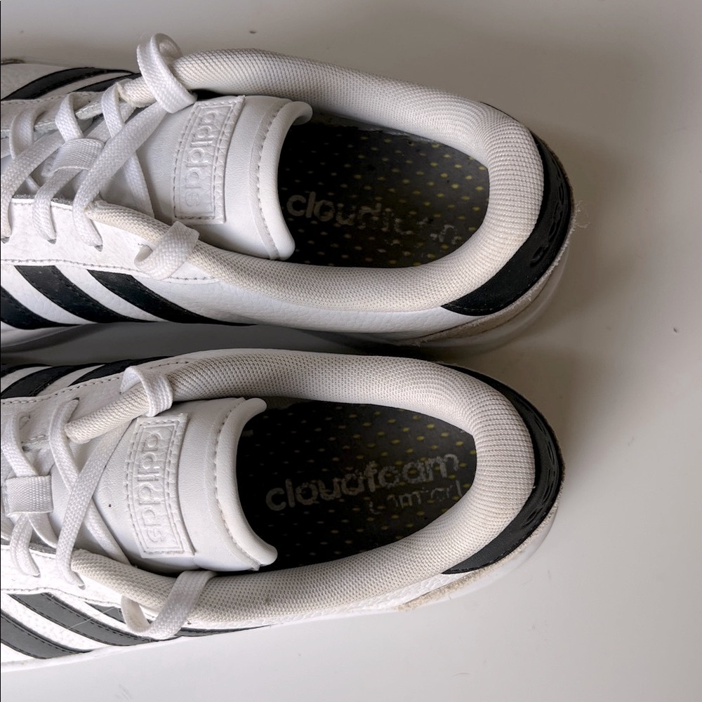 Adidas Grand Court SE Cloud White/Black/Orbit Grey 3 Stripe Leather Suede 11 - Picture 7 of 13